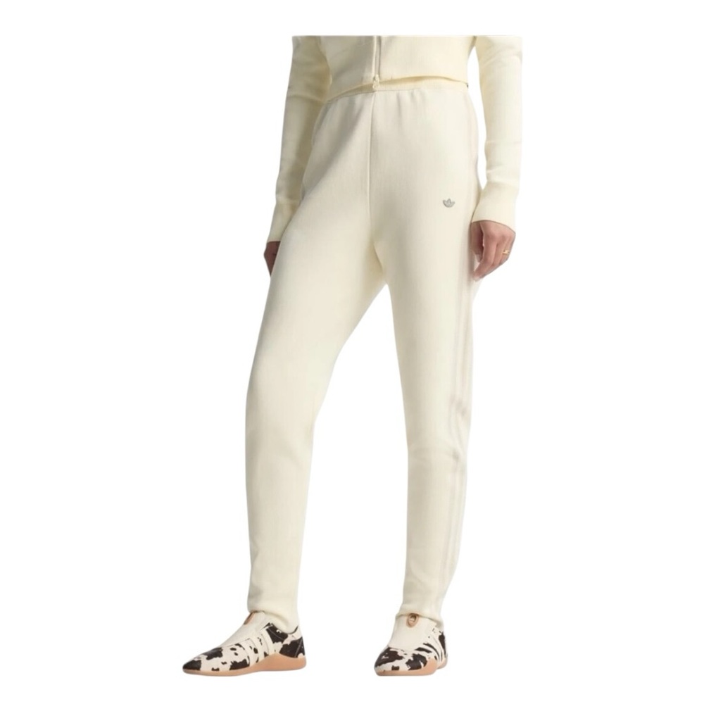 Women's Adidas Originals Off White Knitted Track Pants JW7313 NEW $150 Size S